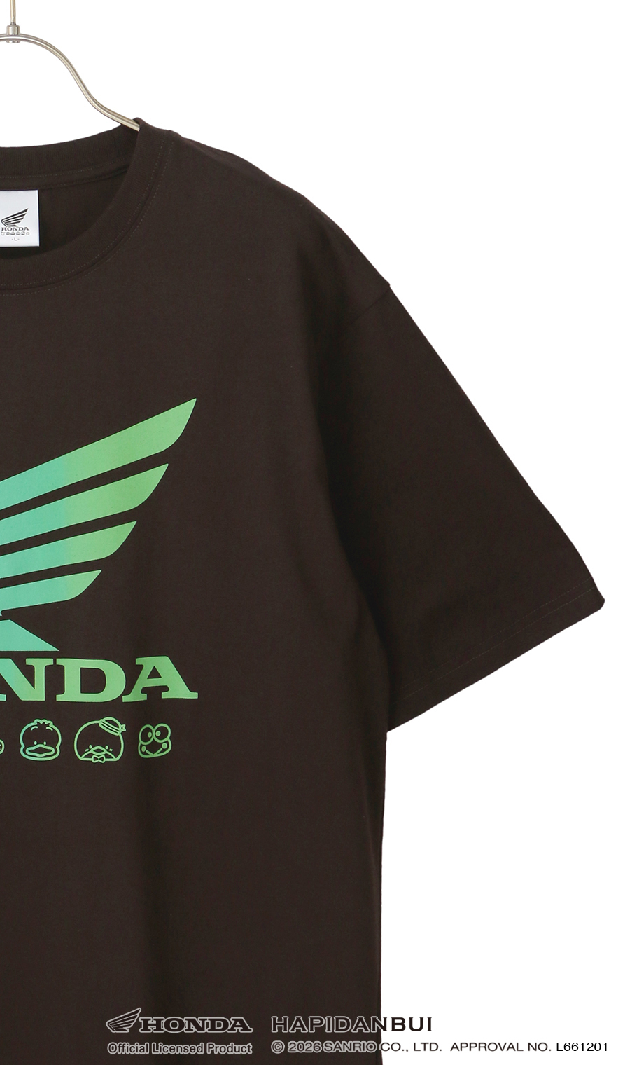 キャラクターTシャツ【HONDA×はぴだんぶい】【男女兼用】 ブラウン S