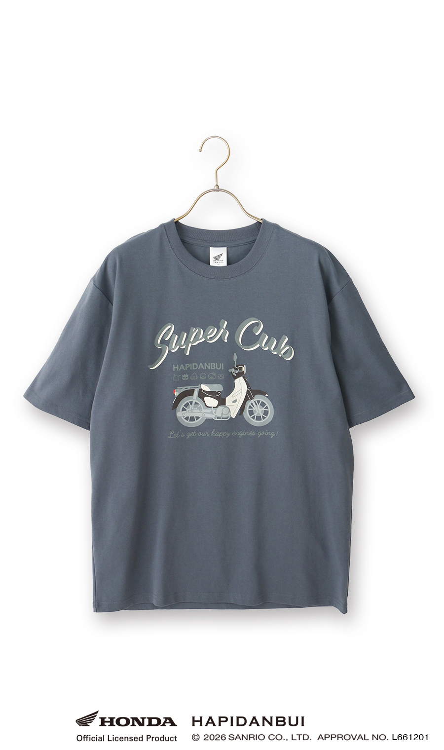 キャラクターTシャツ【HONDA×はぴだんぶい】【男女兼用】 ブルー S