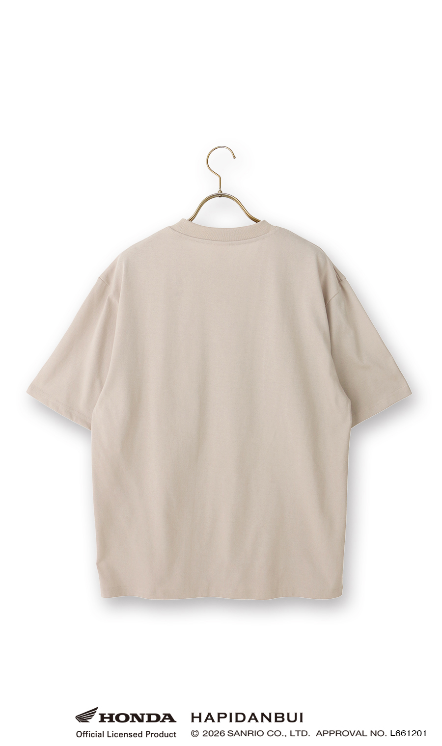 キャラクターTシャツ【HONDA×はぴだんぶい】【男女兼用】 ベージュ S