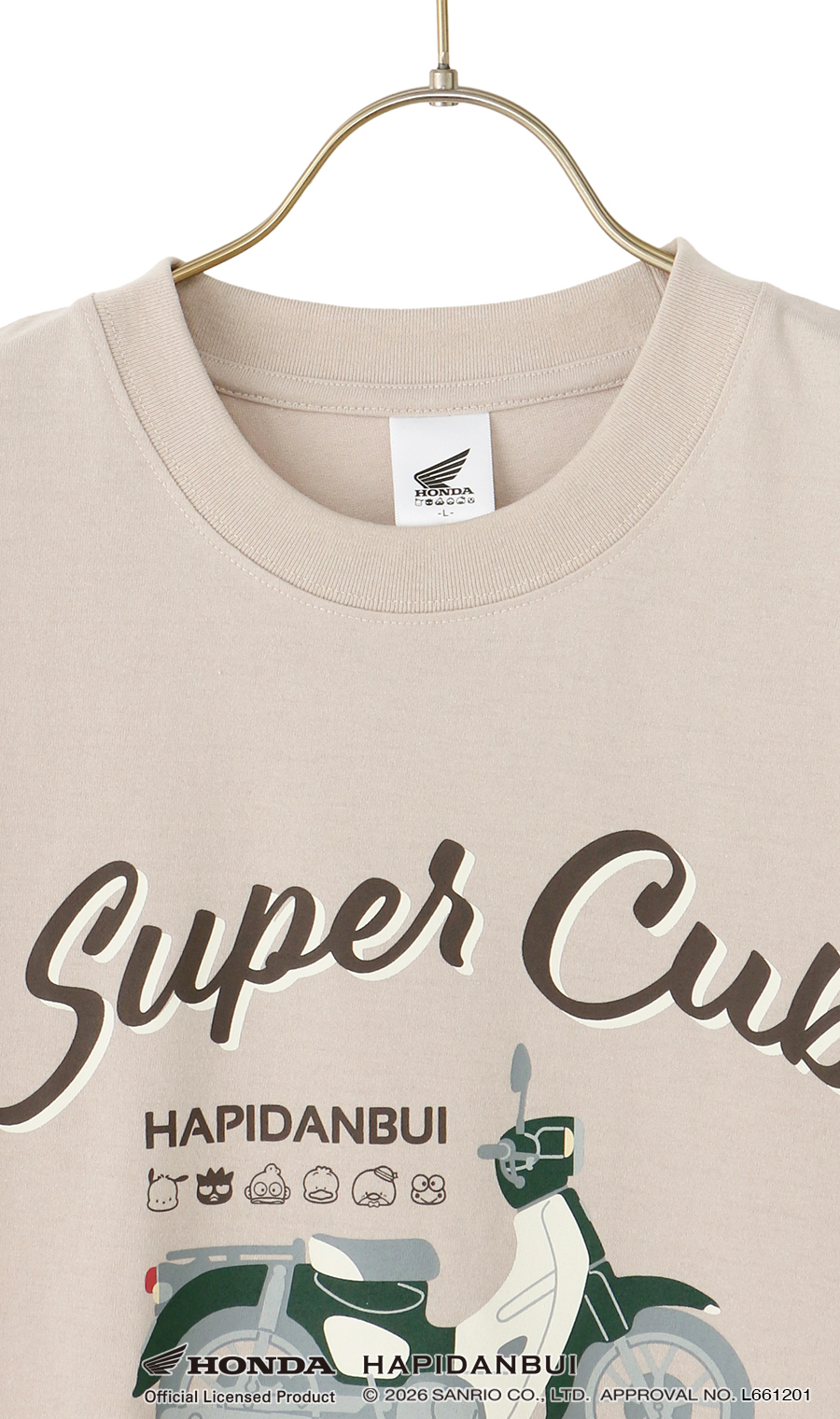 キャラクターTシャツ【HONDA×はぴだんぶい】【男女兼用】 ベージュ S
