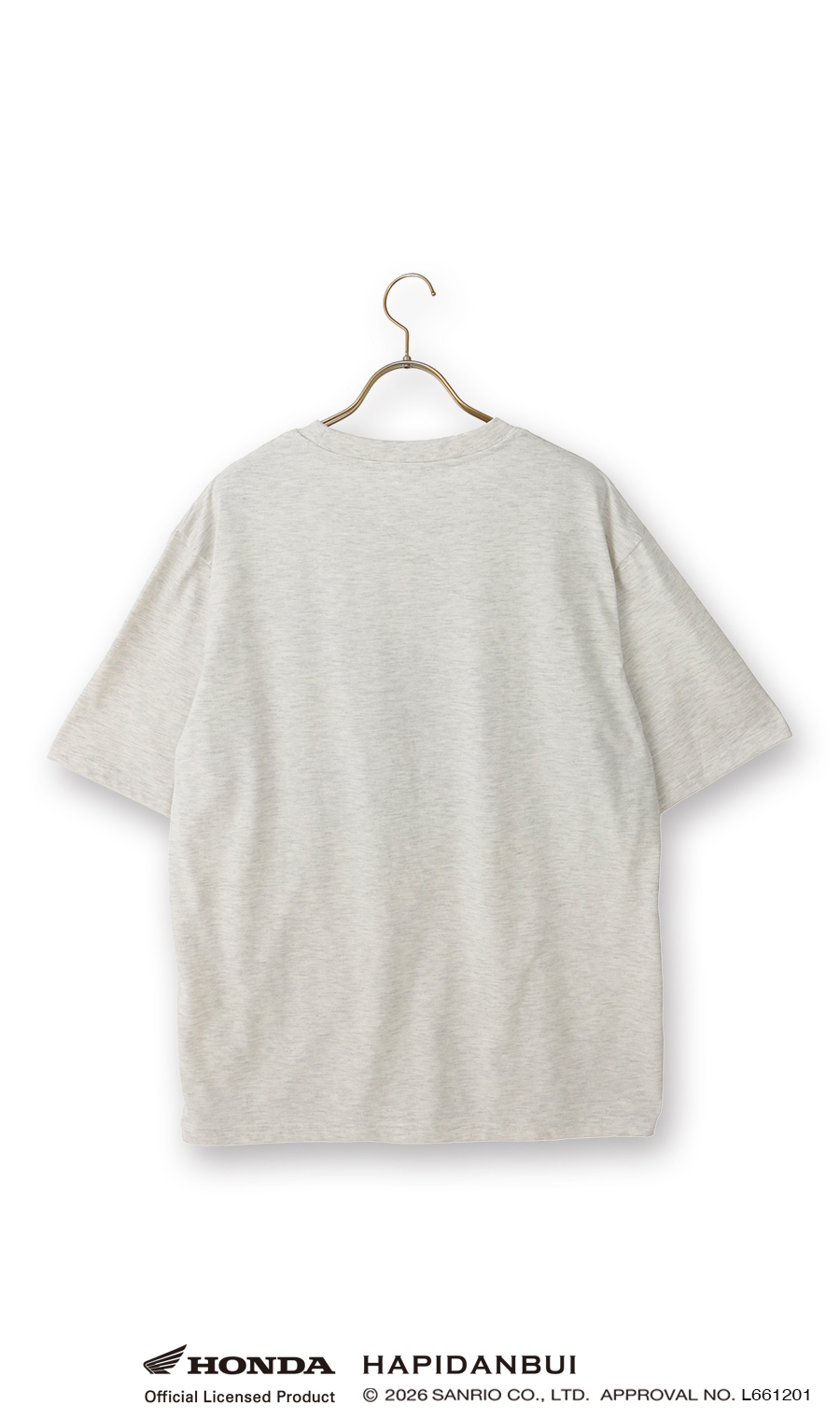 キャラクターTシャツ【HONDA×はぴだんぶい】【男女兼用】 ライトグレー S