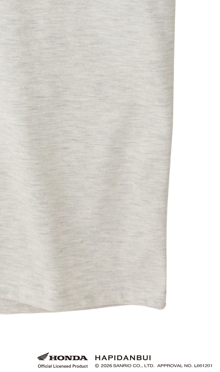 キャラクターTシャツ【HONDA×はぴだんぶい】【男女兼用】 ライトグレー S