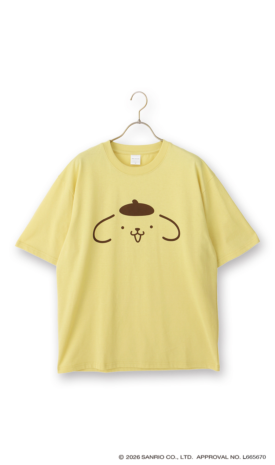 キャラクターTシャツ【ポムポムプリン】【男女兼用】 イエロー S