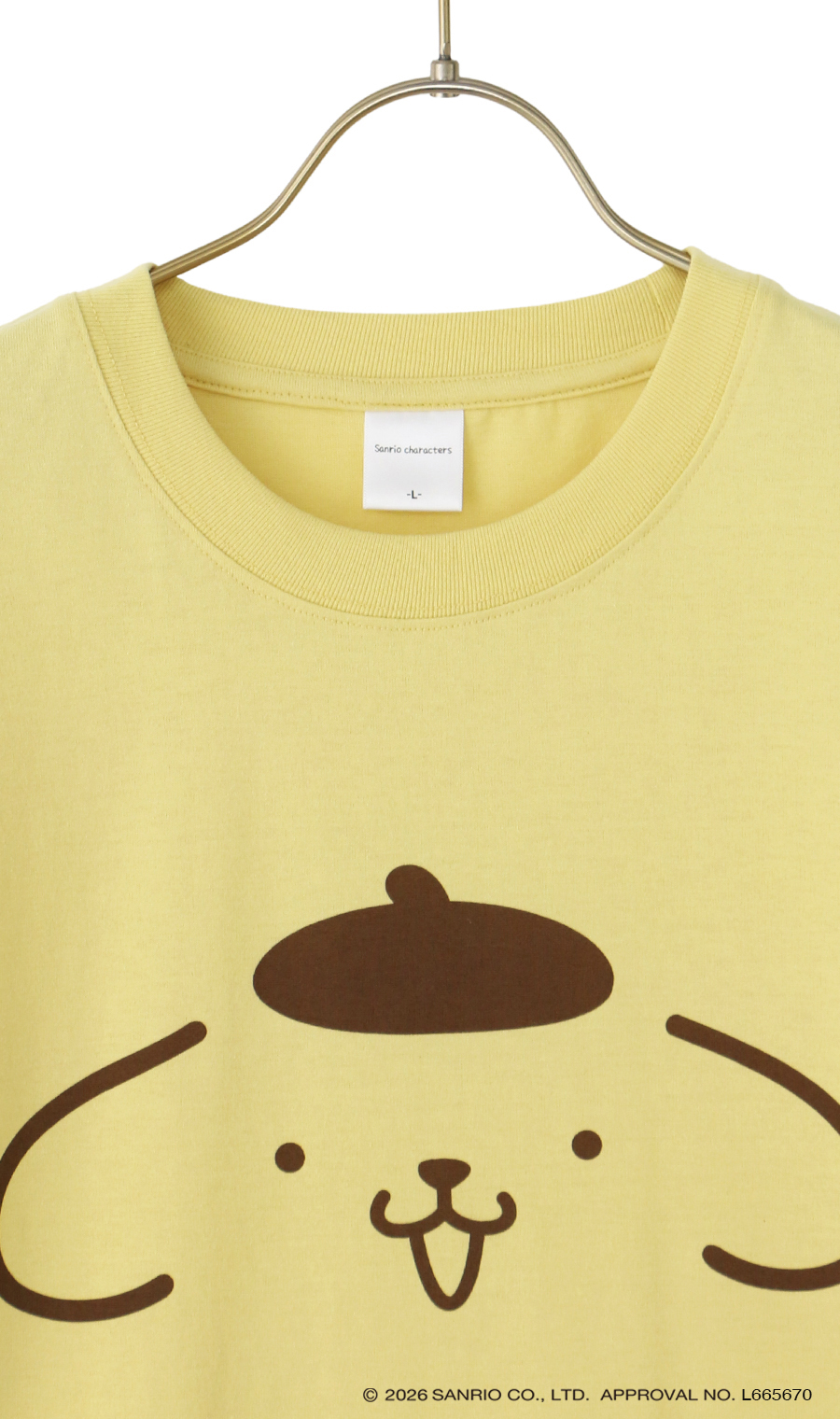 キャラクターTシャツ【ポムポムプリン】【男女兼用】 イエロー S