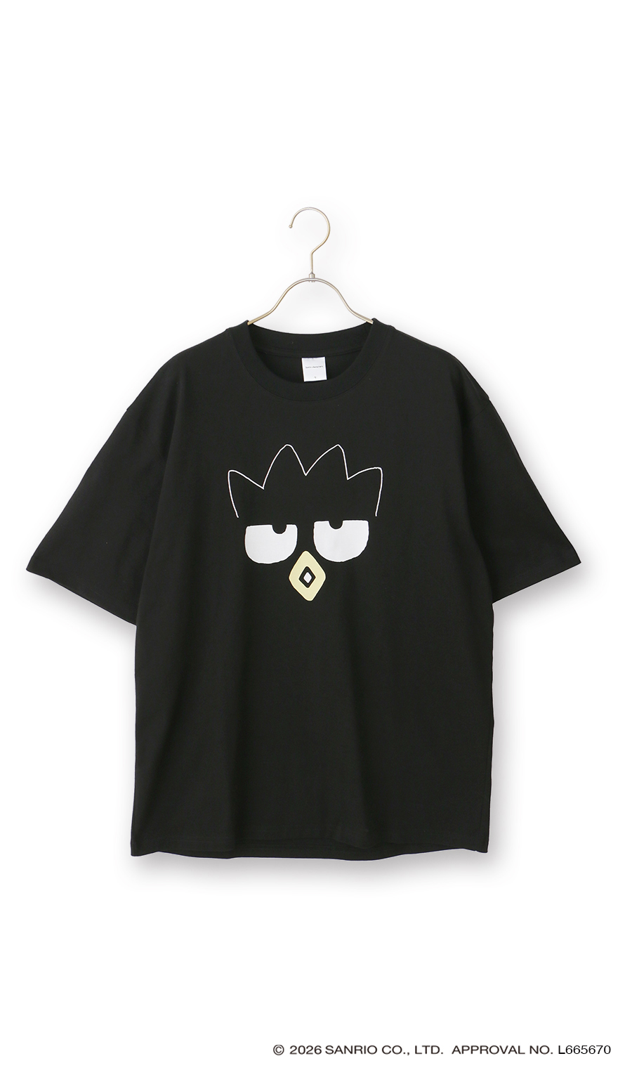 キャラクターTシャツ【バッドばつ丸】【男女兼用】 ブラック S