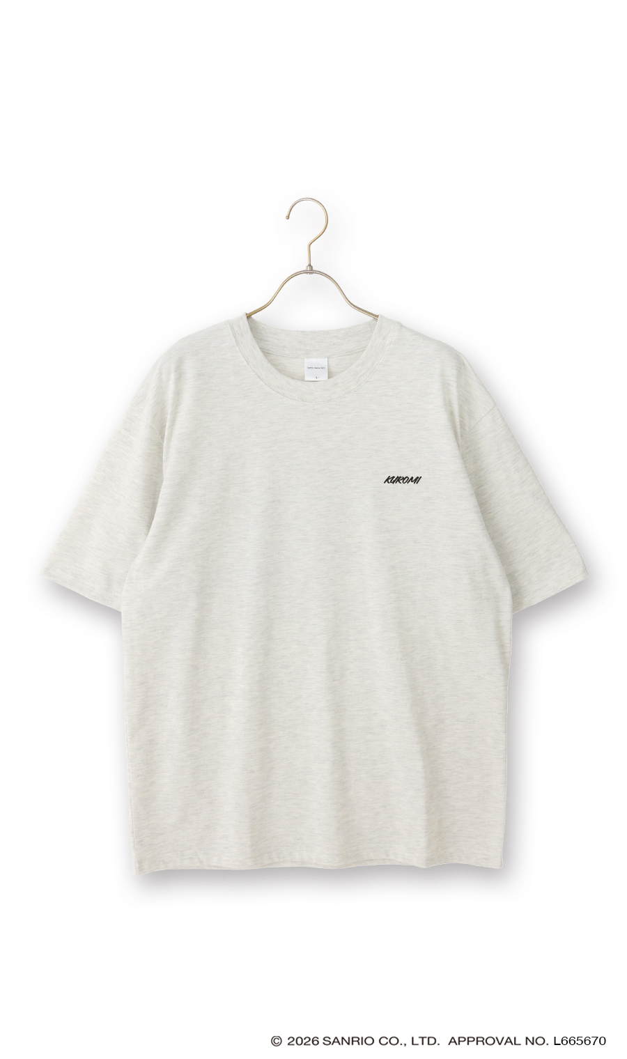 キャラクターTシャツ【クロミ】【男女兼用】 ライトグレー S