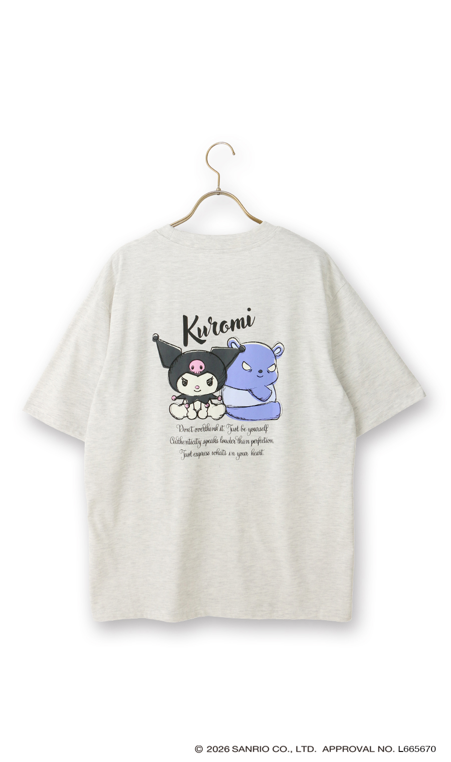 キャラクターTシャツ【クロミ】【男女兼用】 ライトグレー S
