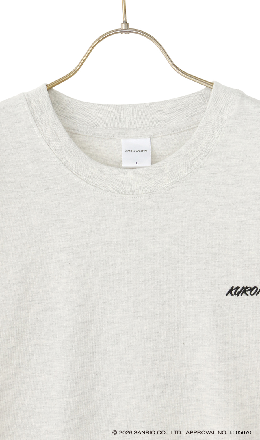 キャラクターTシャツ【クロミ】【男女兼用】 ライトグレー S