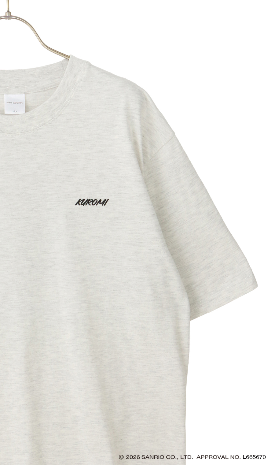 キャラクターTシャツ【クロミ】【男女兼用】 ライトグレー S