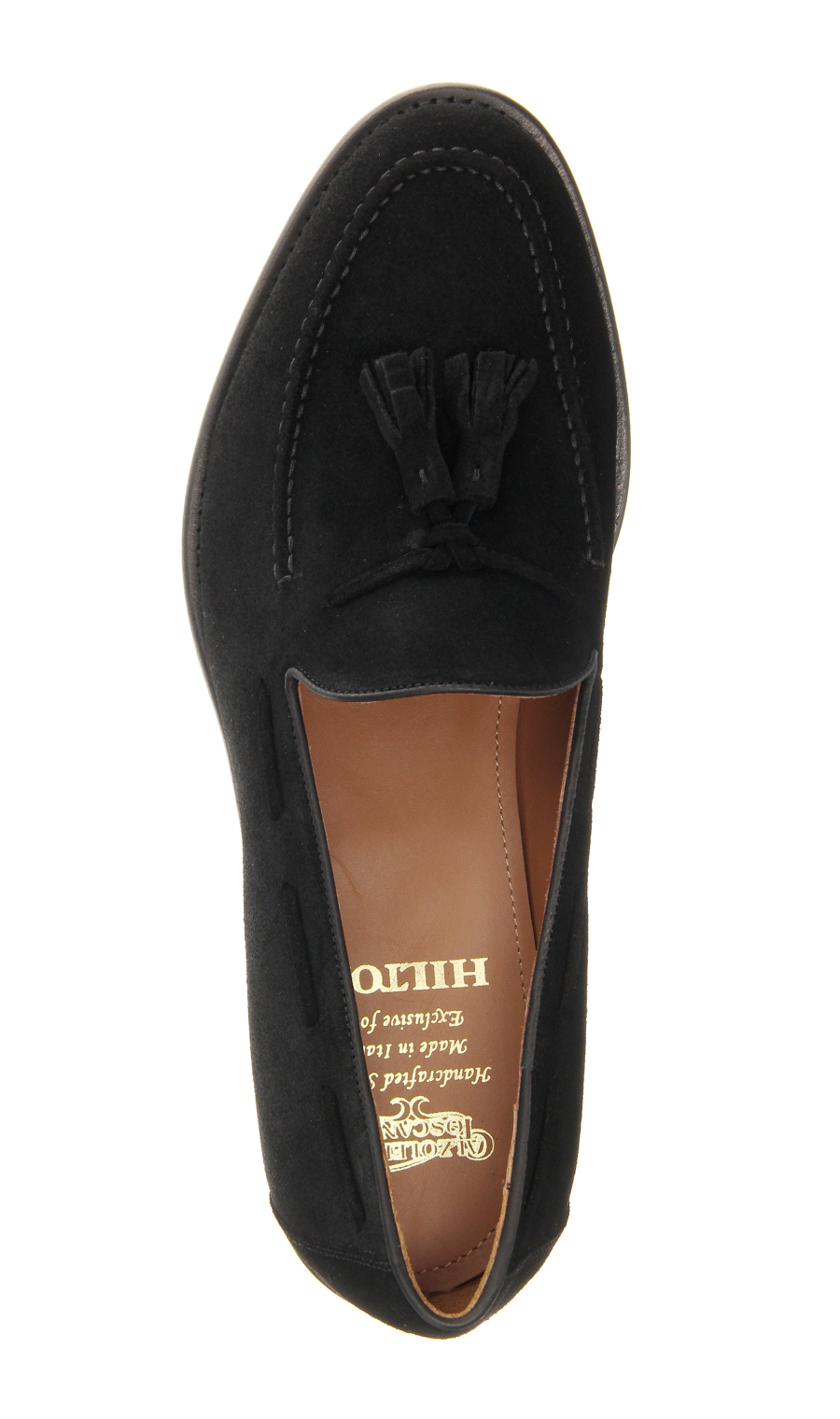 ■タッセルローファー【スウェード】【CALZOLERIA TOSCANA】 ブラック 27.0cm