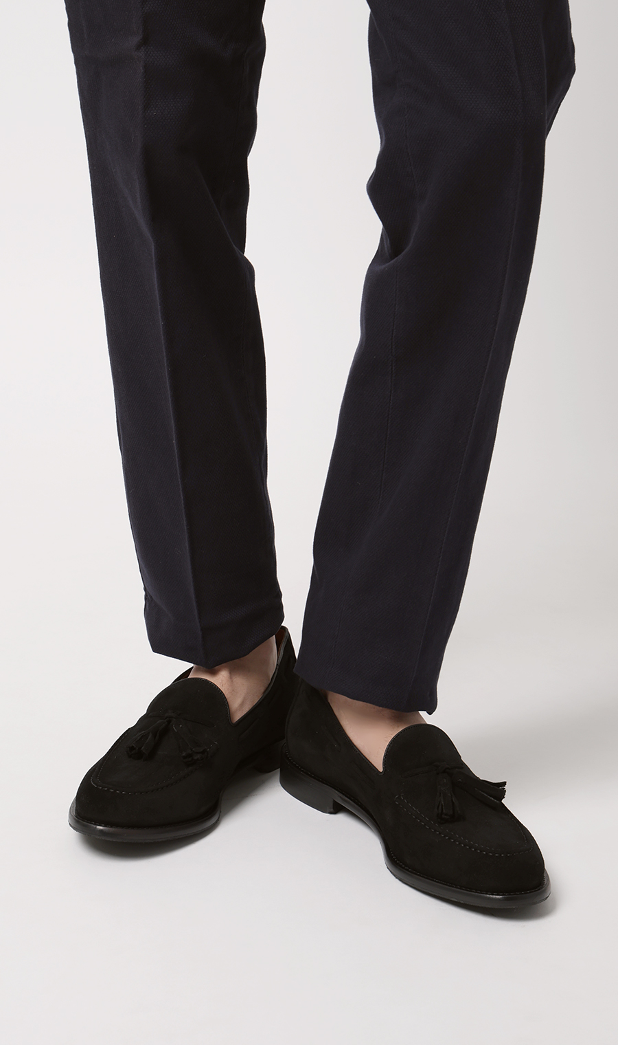 ■タッセルローファー【スウェード】【CALZOLERIA TOSCANA】 ブラック 27.0cm