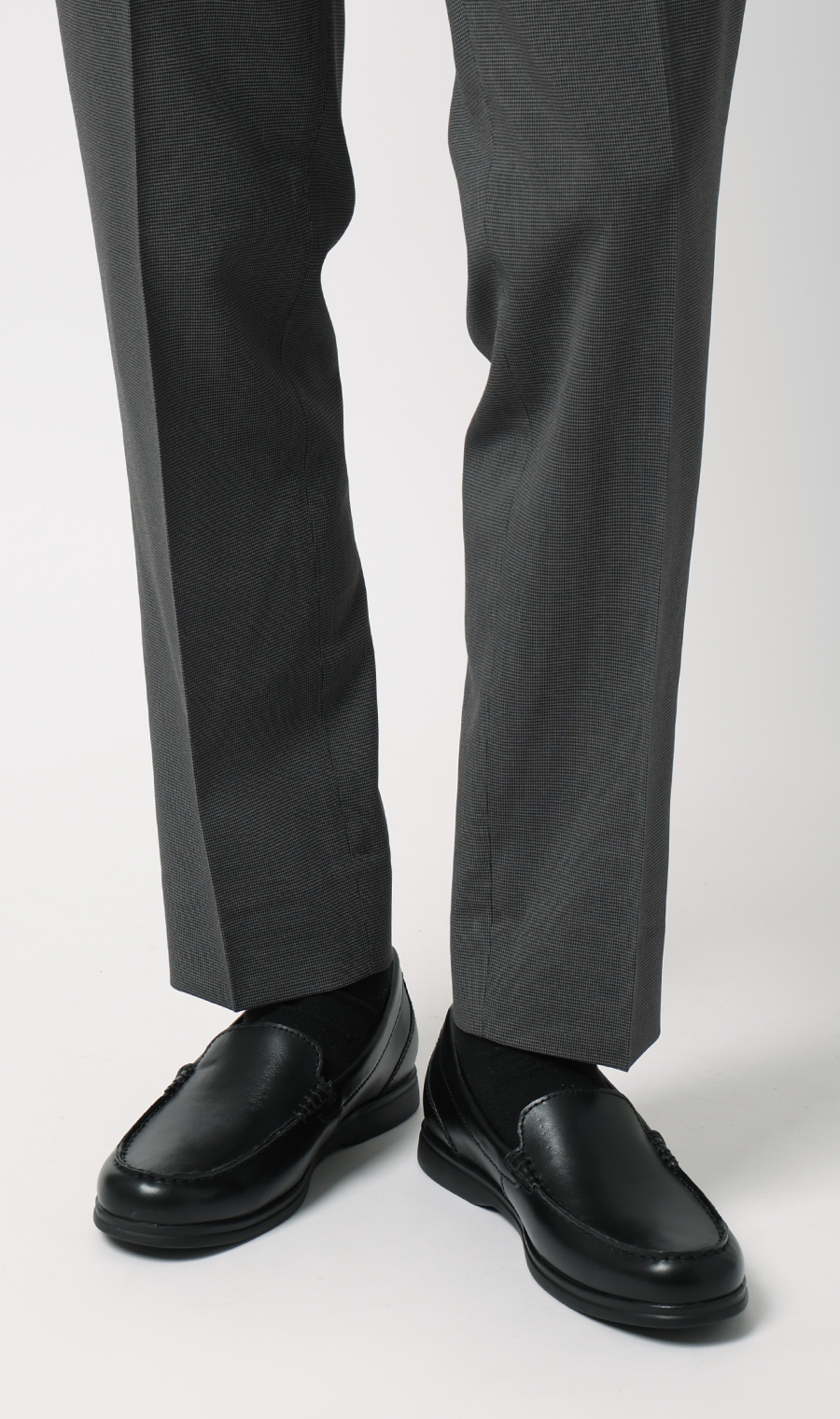 ■レザースリッポン【ROCKPORT】【ATLANTIC GLIDE】 ブラック 25.0cm