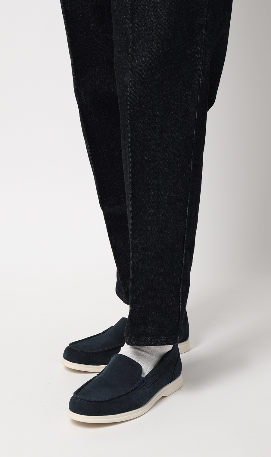 ■レザースリッポン【ROCKPORT】【ATLANTIC GLIDE】 ネイビー 25.0cm