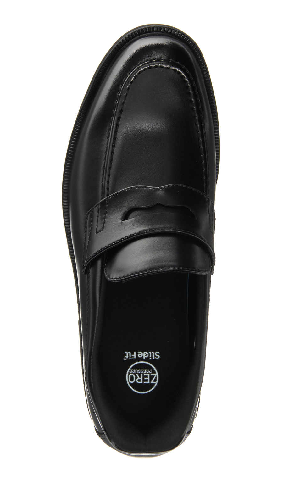 ゼロプレッシャーコインローファー【Slide Fit】 ブラック 24.5cm