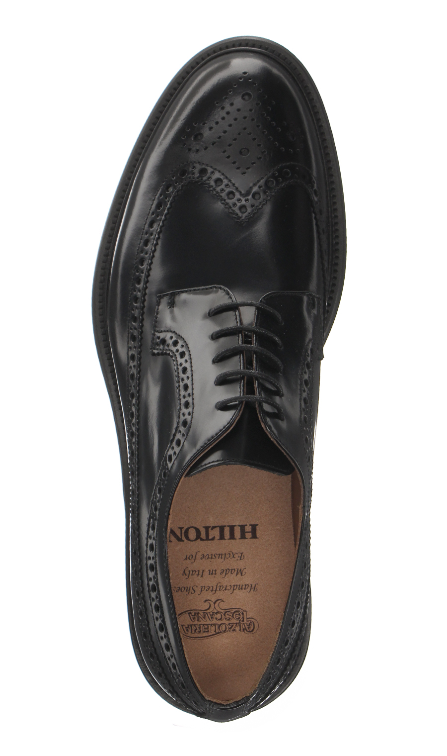 ウイングチップ【メダリオン】【CALZOLERIA TOSCANA】【外羽根式】 ブラック 24.5cm