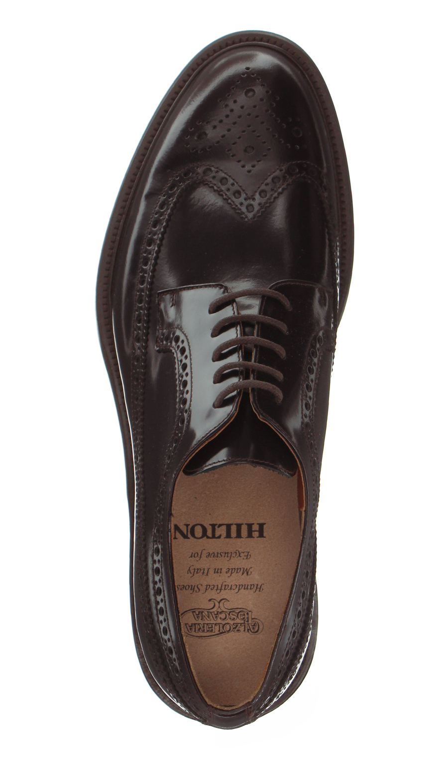 ウイングチップ【メダリオン】【CALZOLERIA TOSCANA】【外羽根式】 ブラウン 24.5cm