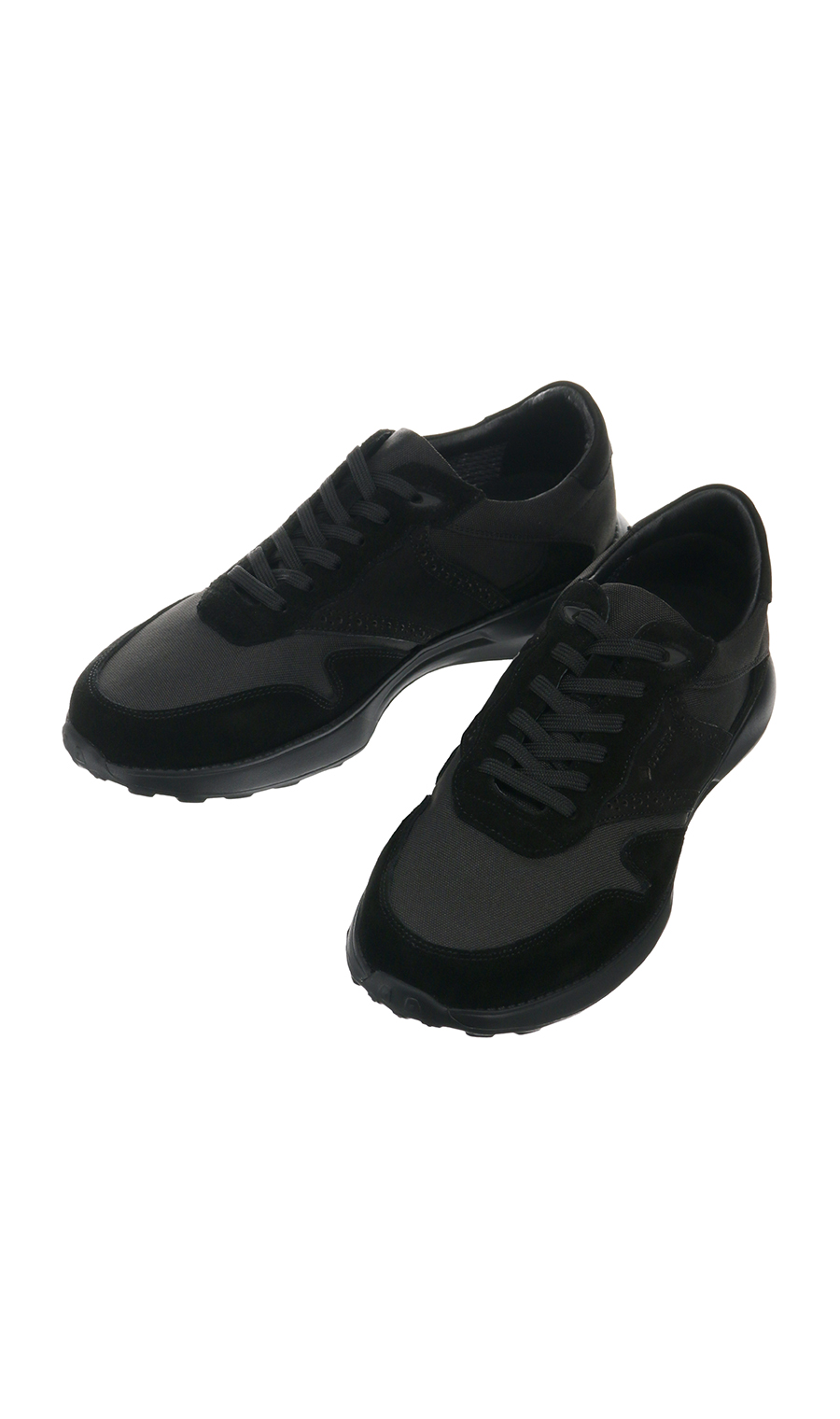 防水レザースニーカー【GORE-TEX】【スウェード】 ブラック 24.5cm