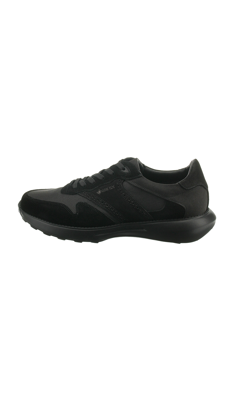 防水レザースニーカー【GORE-TEX】【スウェード】 ブラック 24.5cm