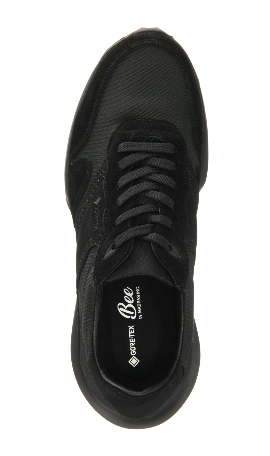 防水レザースニーカー【GORE-TEX】【スウェード】 ブラック 24.5cm