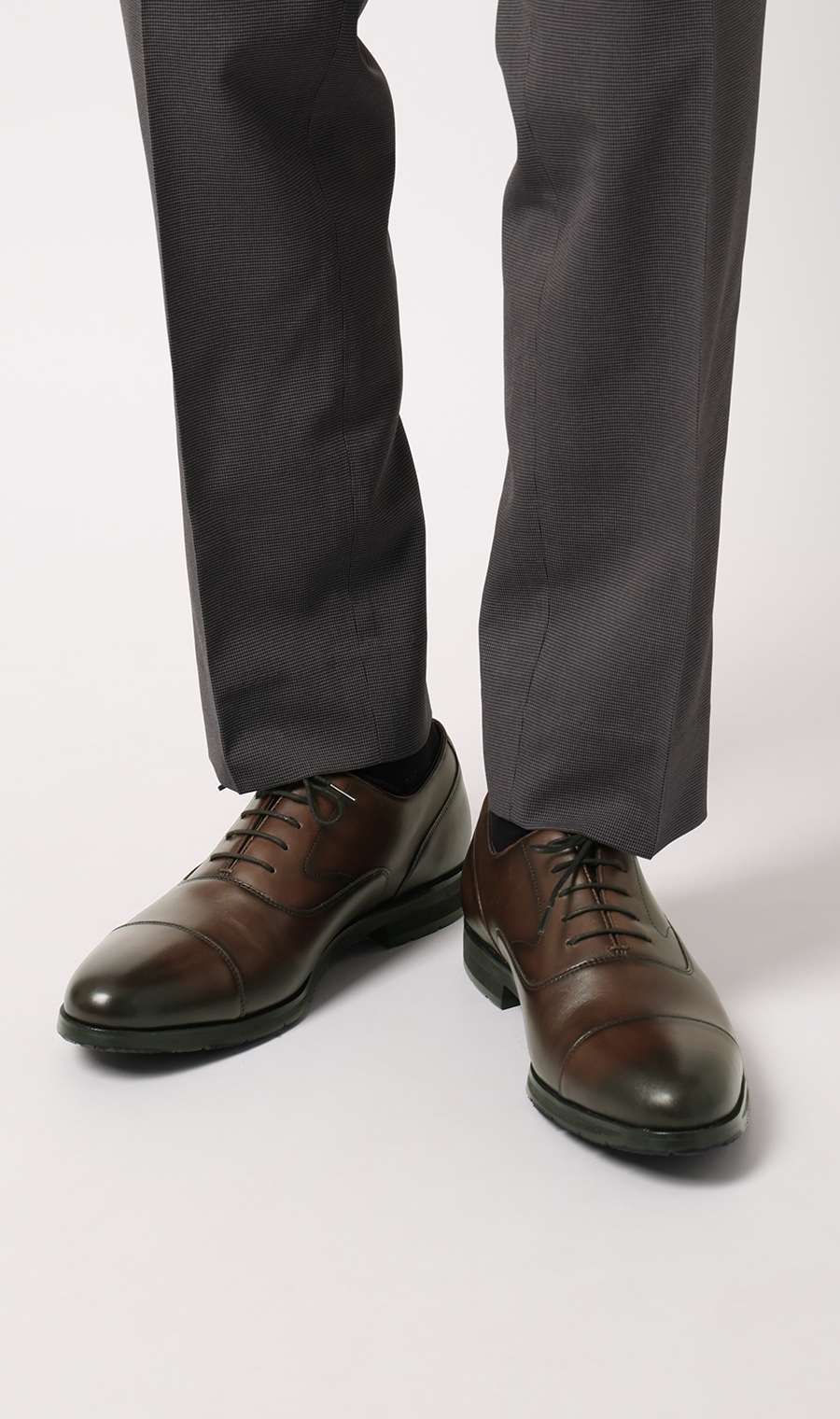 Straight-tip shoes [inner wing style] [GORE-TEX] [waterproof business shoes] Brown, size 24.5cm