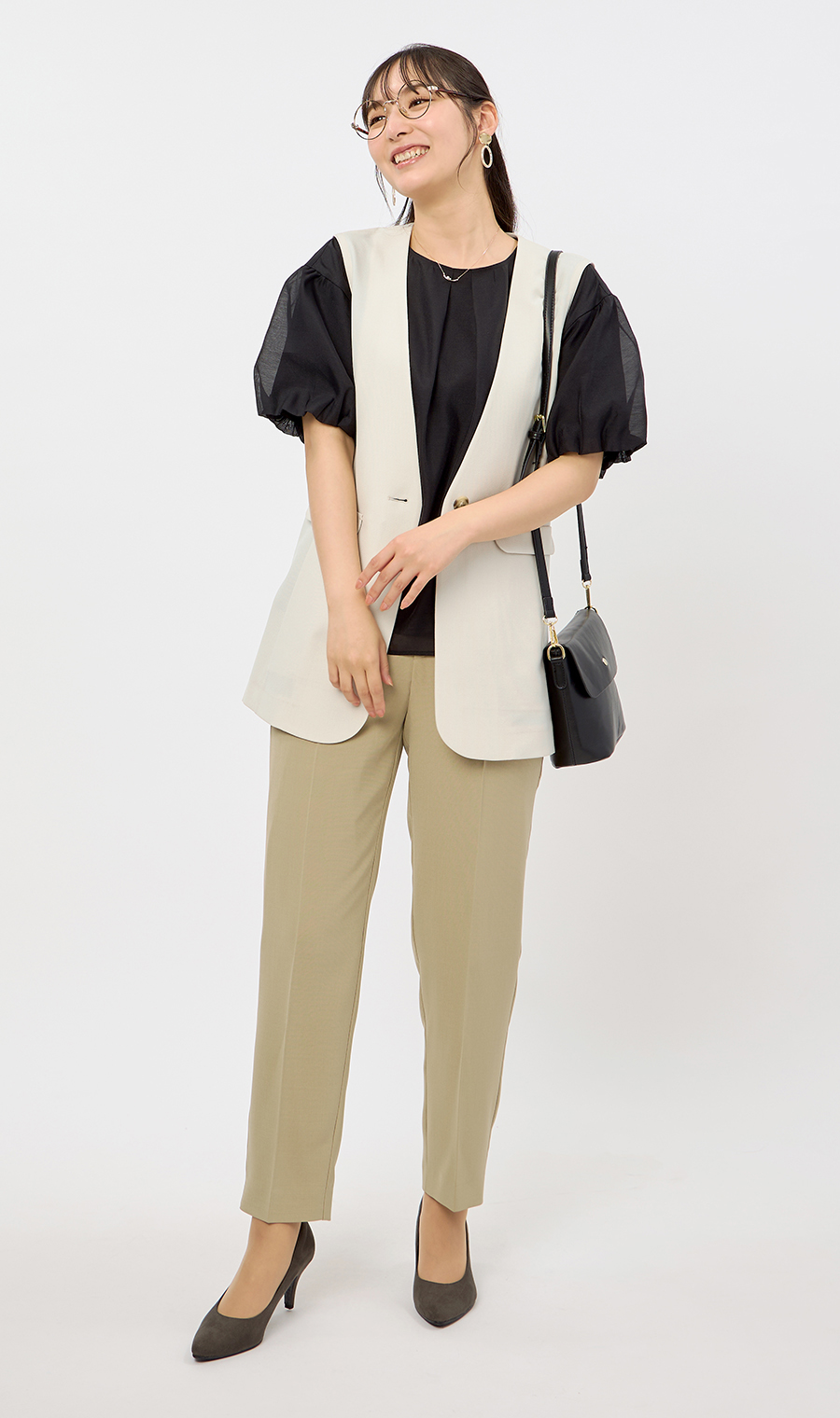 シャツジレ【軽量】 ホワイト M