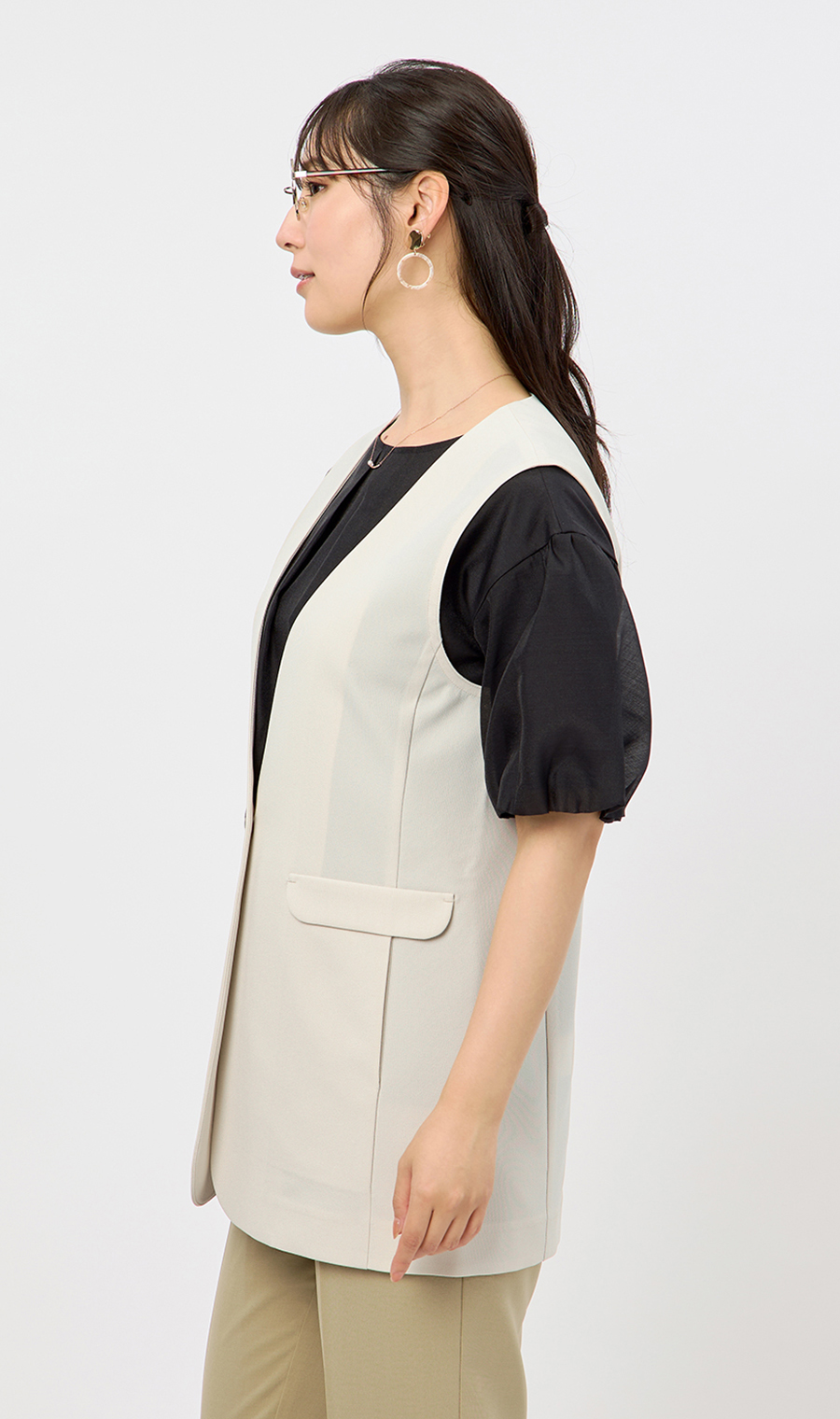 シャツジレ【軽量】 ホワイト M