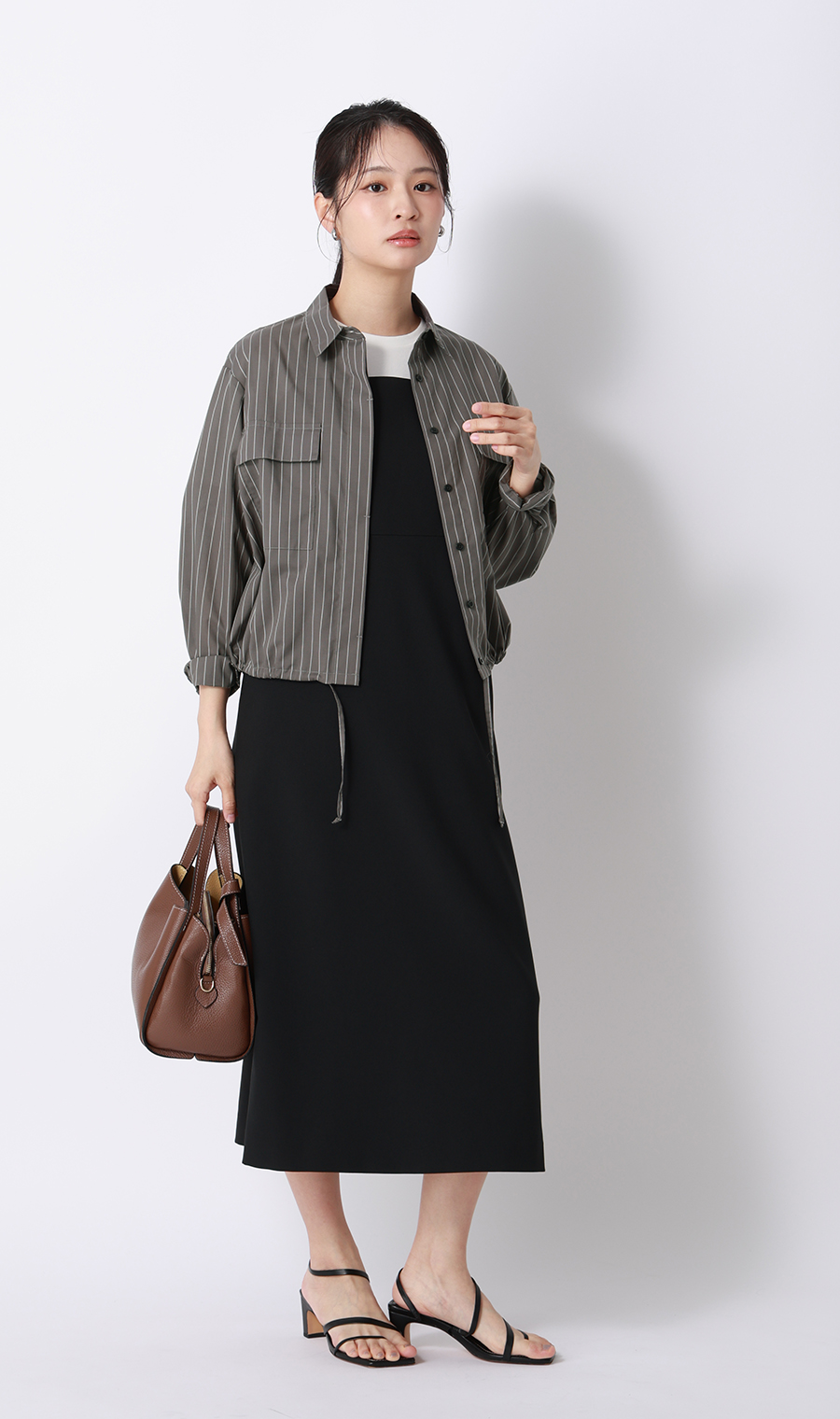 ドロストヘムシャツジャケット【長袖】 チャコール M