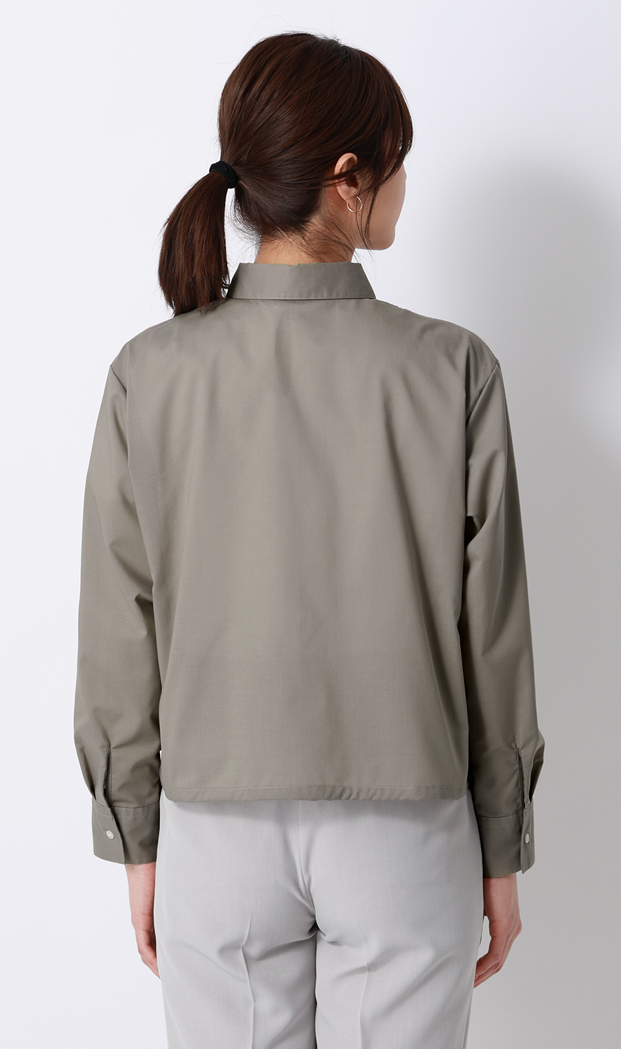 ドロストヘムシャツジャケット【長袖】 グレージュ M