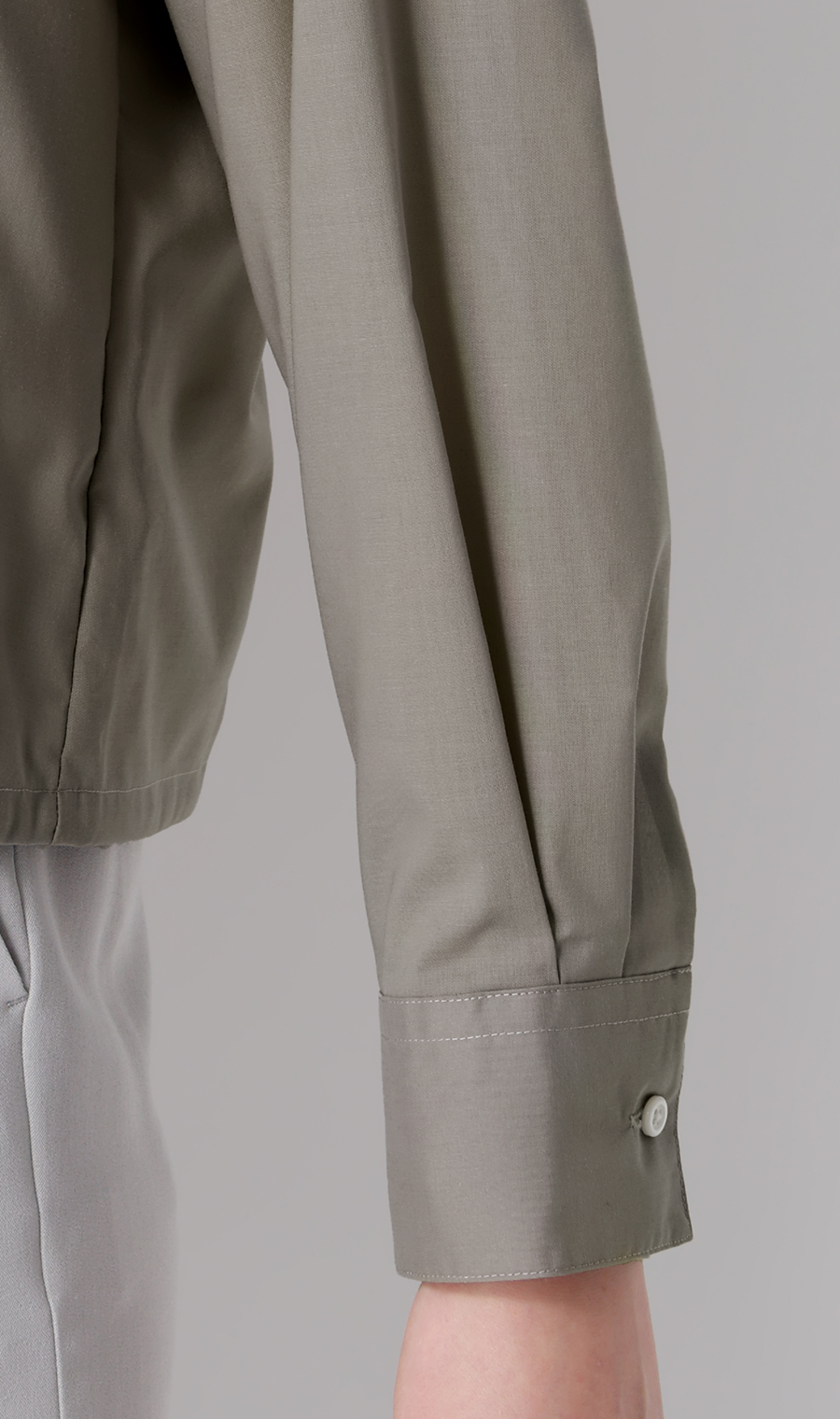 ドロストヘムシャツジャケット【長袖】 グレージュ M