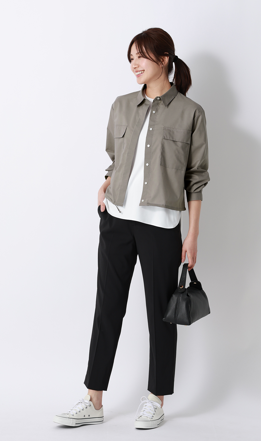 ドロストヘムシャツジャケット【長袖】 グレージュ M