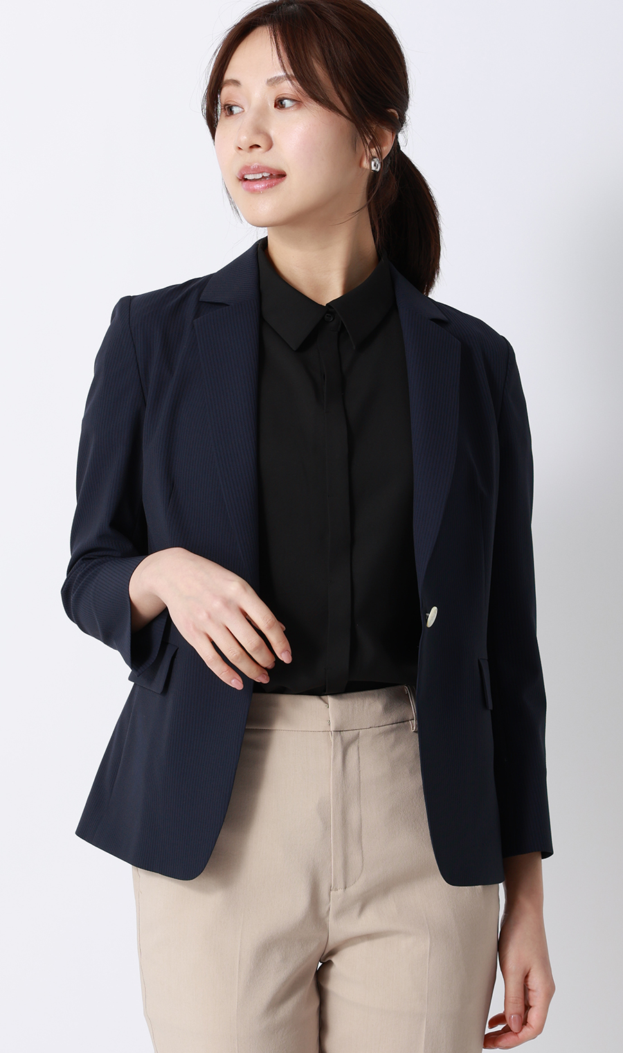 シアサッカージャケット【涼】 ネイビー M