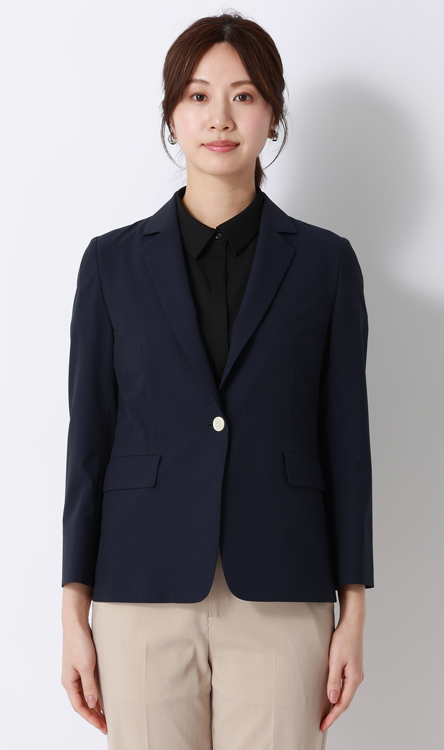 シアサッカージャケット【涼】 ネイビー M