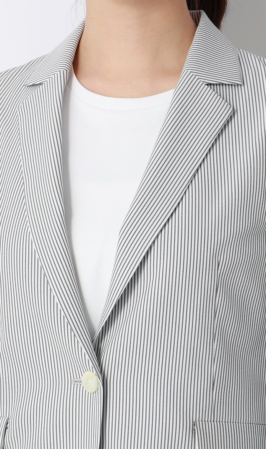 シアサッカージャケット【涼】 グレー M