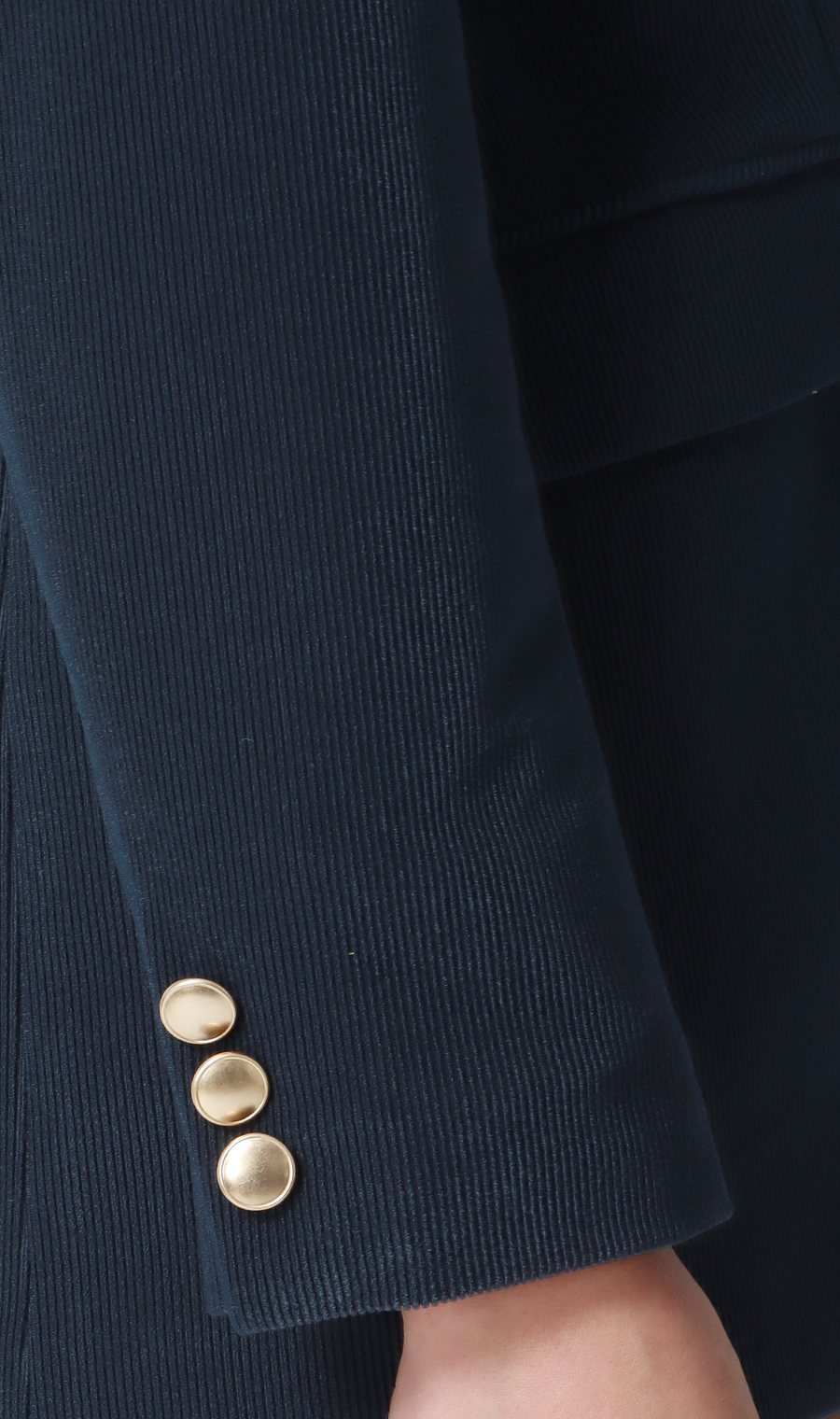 2ボタンダブルジャケット【コーデュロイ】 ネイビー L