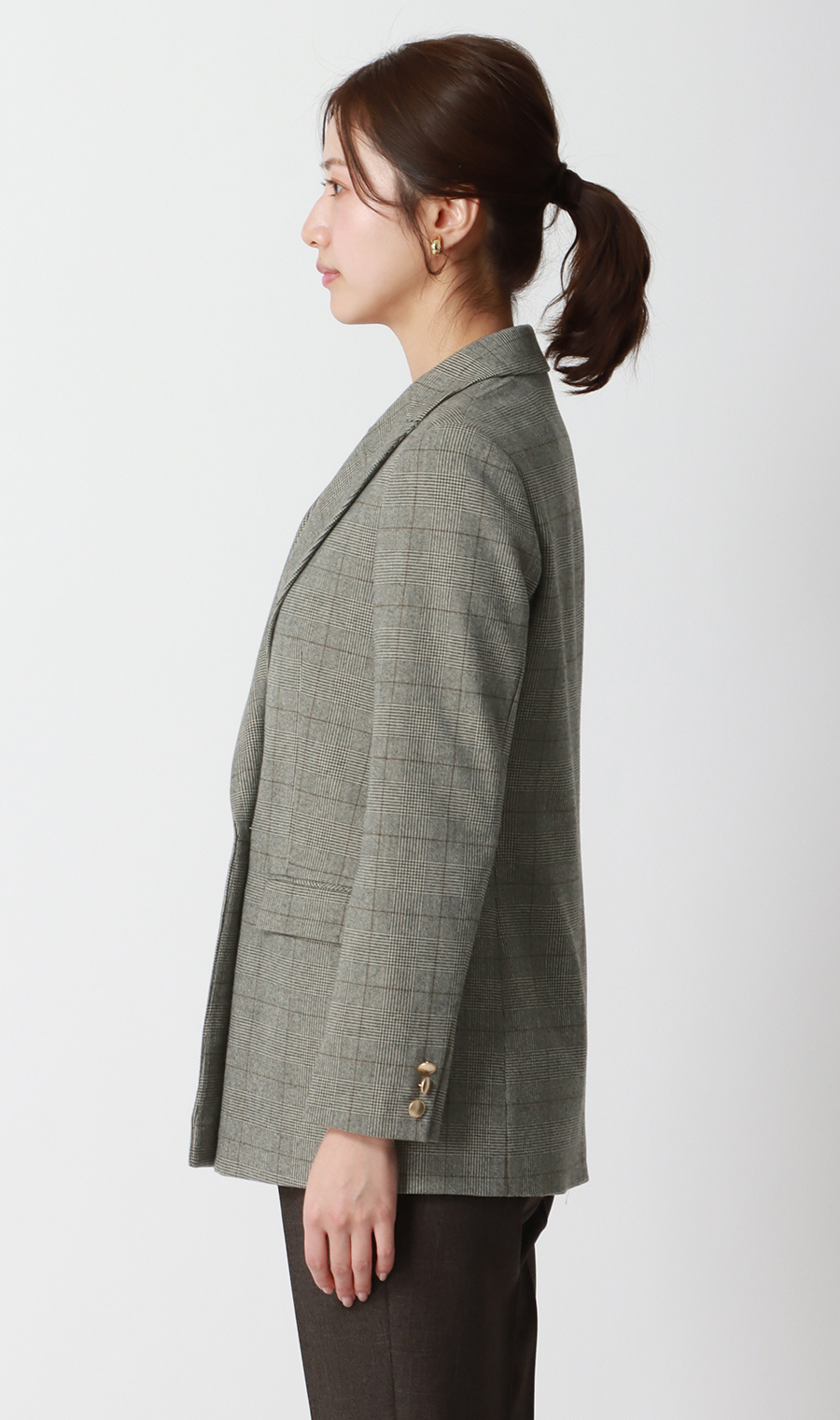 2扣雙夾克棕色M