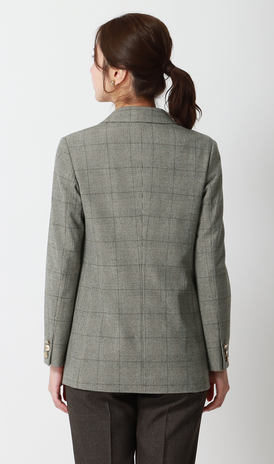 2扣雙夾克棕色M