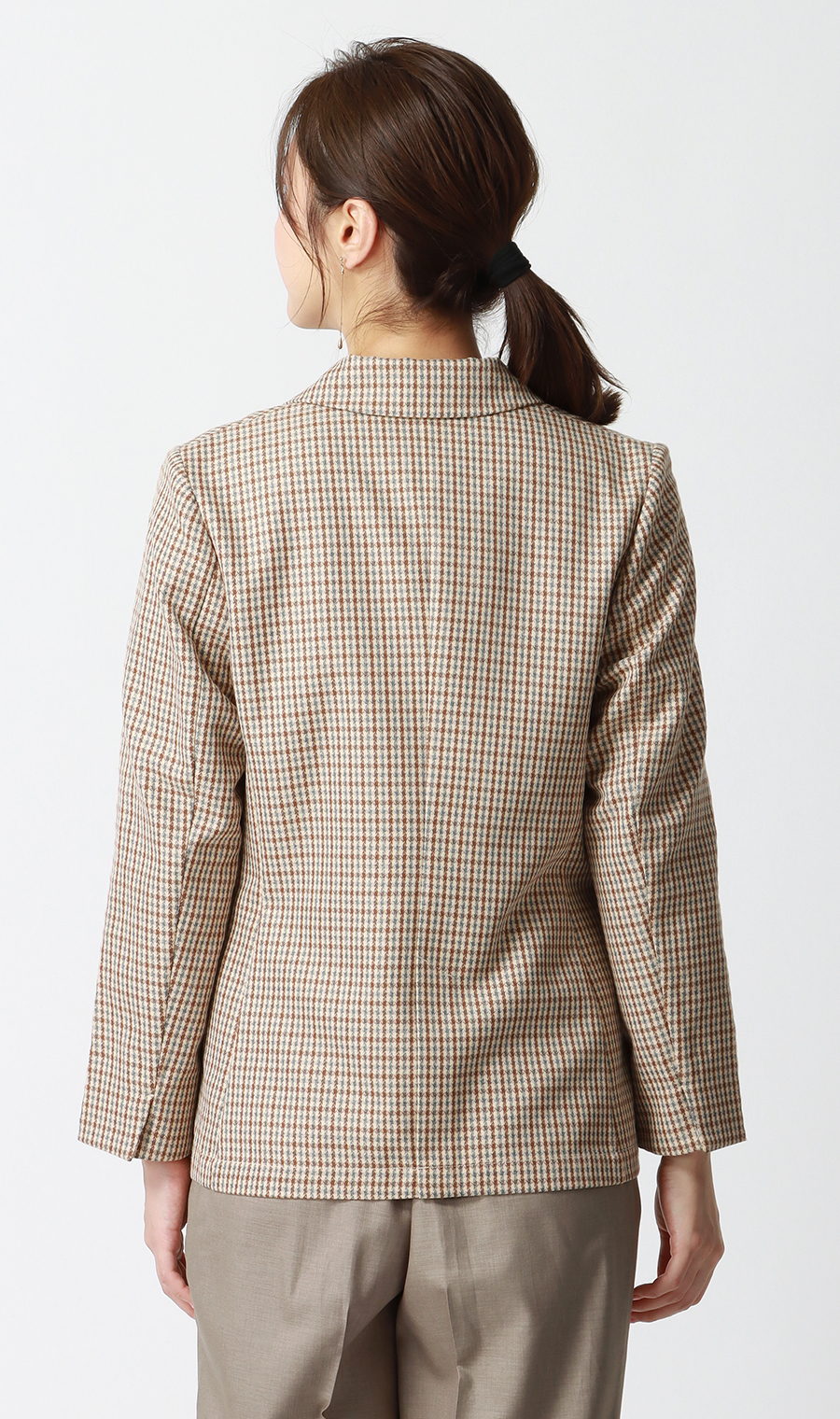 2ボタンダブルジャケット【ウォッシャブル】 ブラウン M