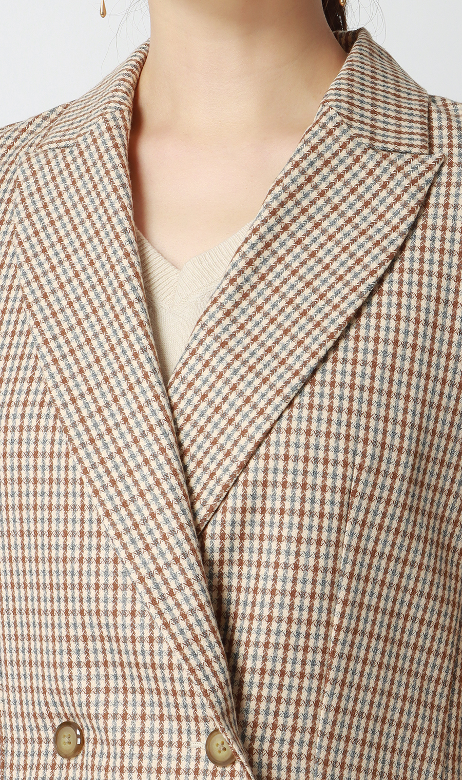 2ボタンダブルジャケット【ウォッシャブル】 ブラウン M