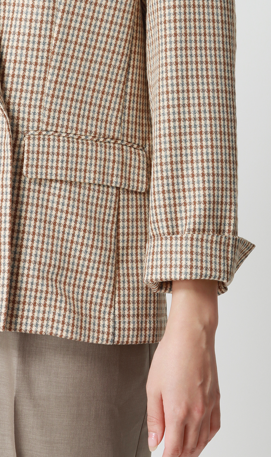 2ボタンダブルジャケット【ウォッシャブル】 ブラウン M