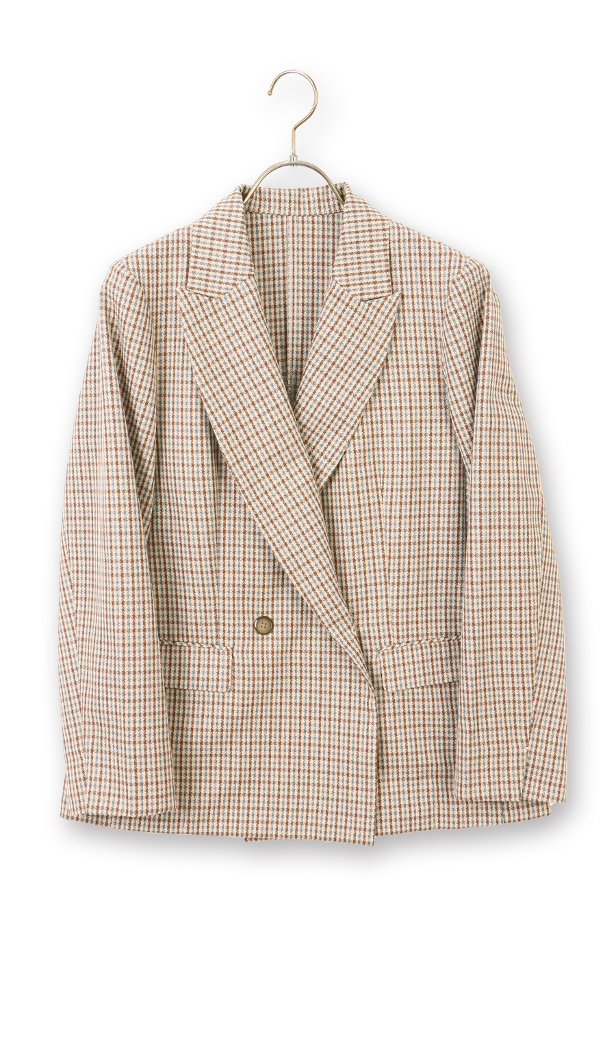 2ボタンダブルジャケット【ウォッシャブル】 ブラウン M