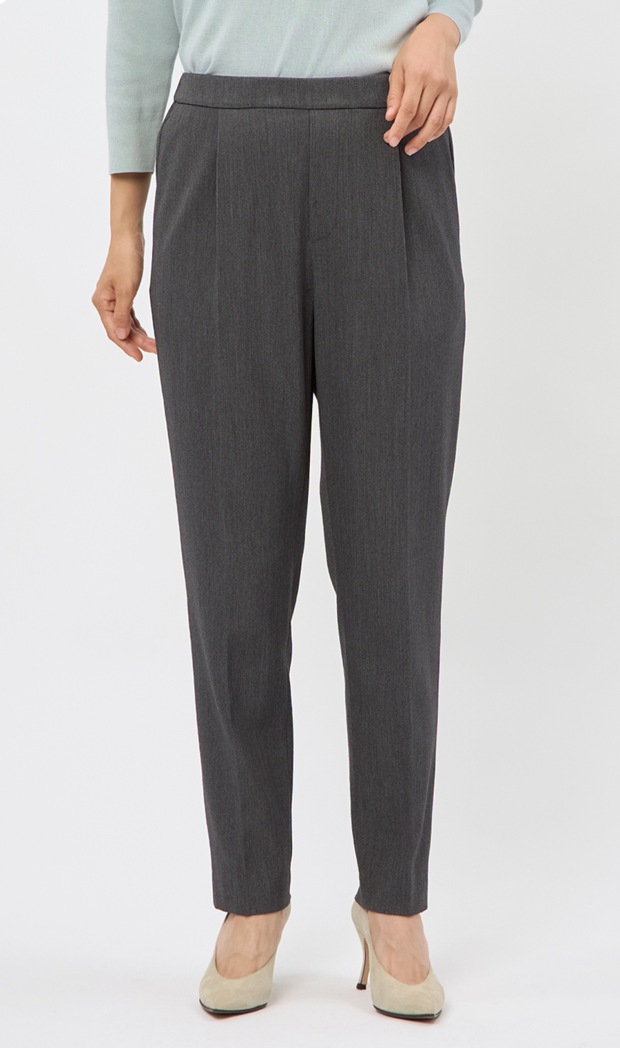 テーパードパンツ【裏起毛】【裾上げ済み】 チャコール S