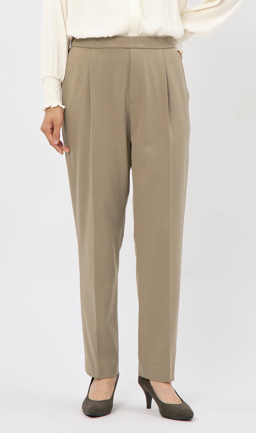 テーパードパンツ【裏起毛】【裾上げ済み】 モカ S