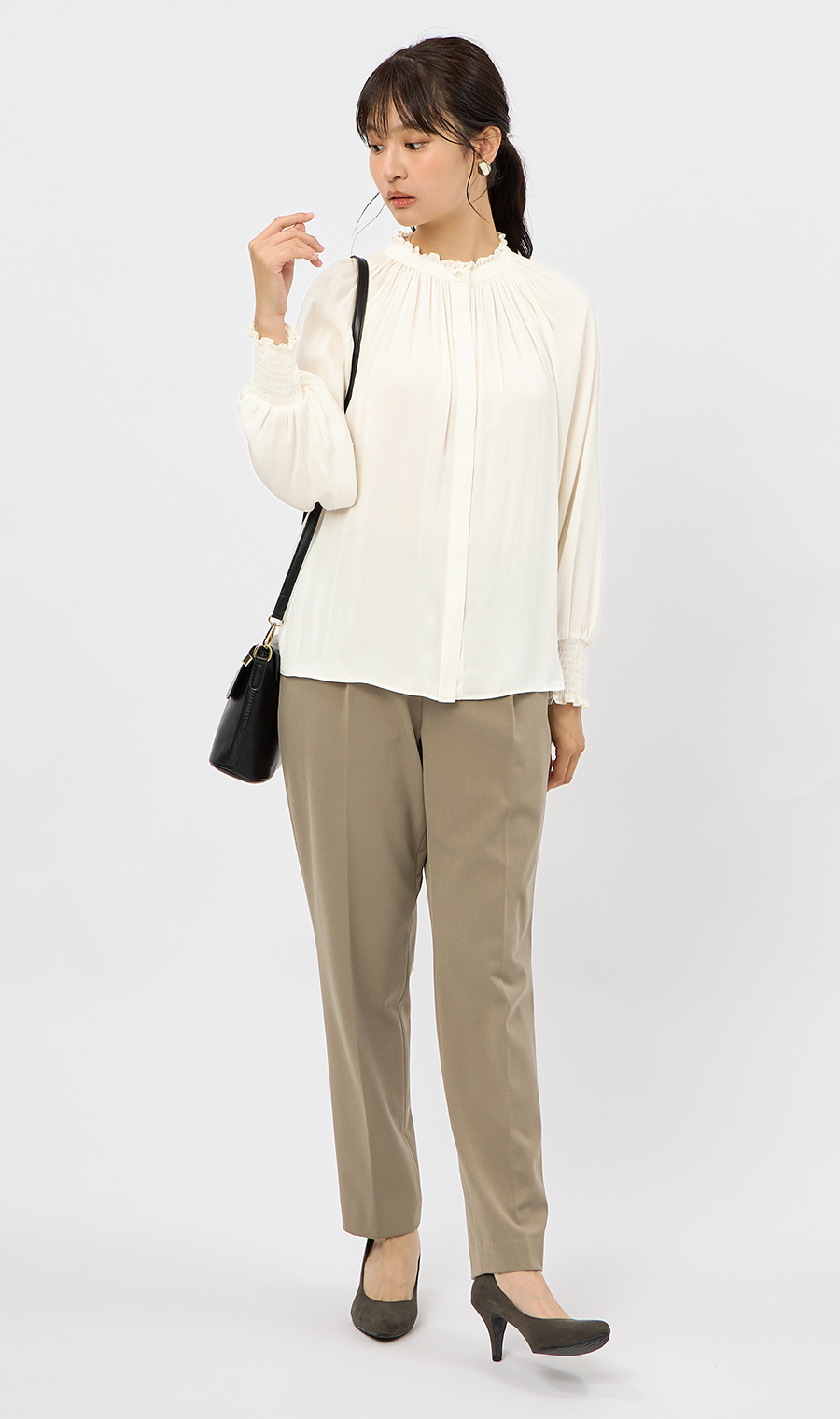 テーパードパンツ【裏起毛】【裾上げ済み】 モカ S