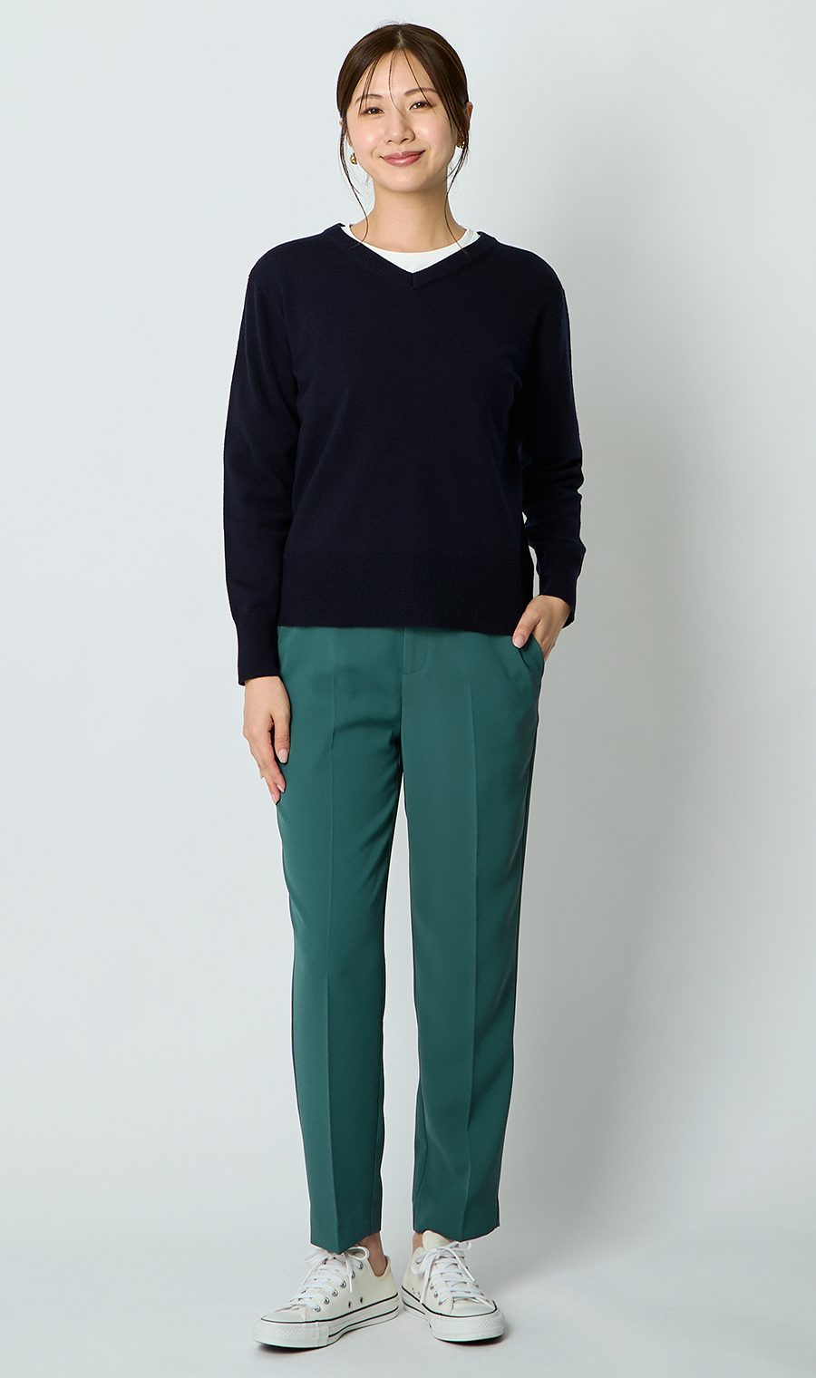 わたしの推しパン【テーパードパンツ】【裾上げ済み】 グリーン S