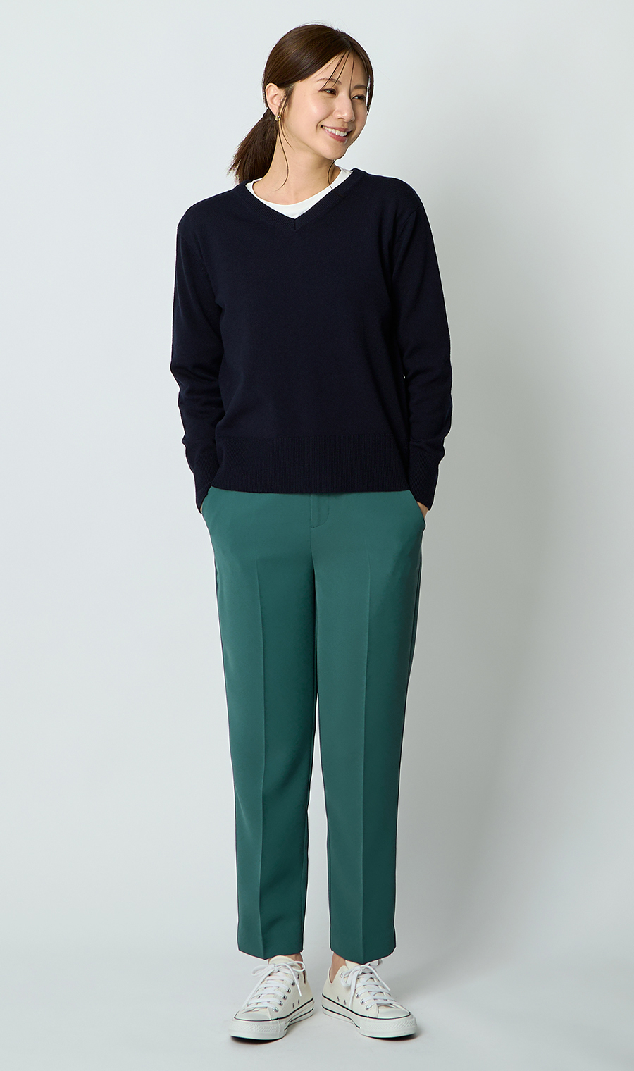 わたしの推しパン【テーパードパンツ】【裾上げ済み】 グリーン S