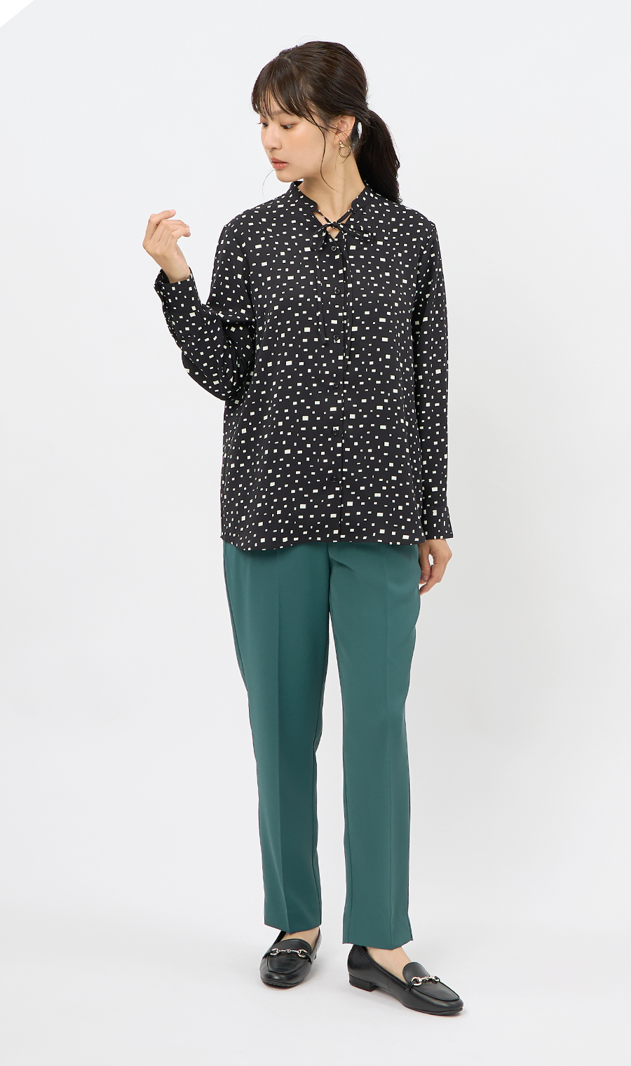 わたしの推しパン【テーパードパンツ】【裾上げ済み】 グリーン S