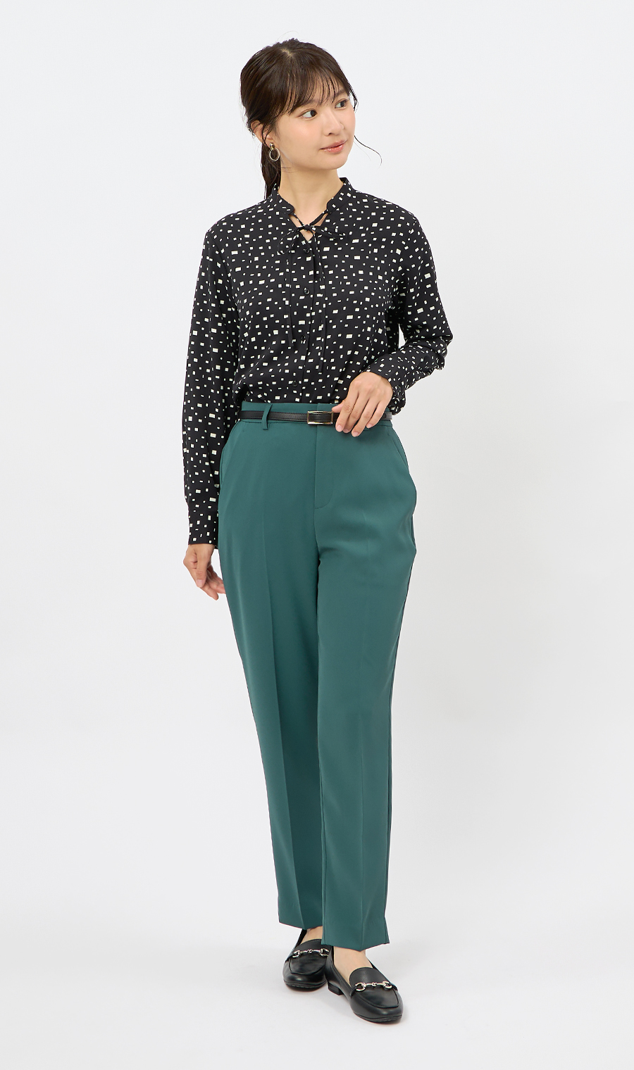 わたしの推しパン【テーパードパンツ】【裾上げ済み】 グリーン S