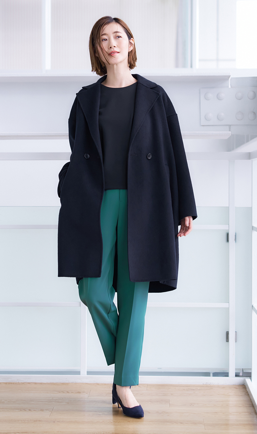 わたしの推しパン【テーパードパンツ】【裾上げ済み】 グリーン S