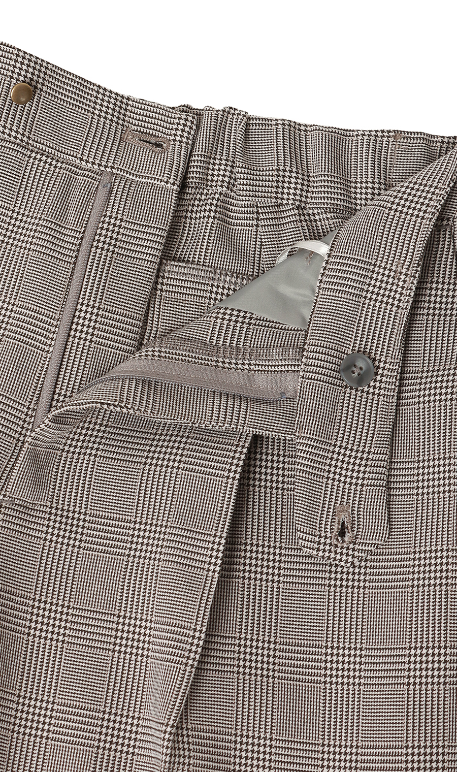 ワンタックセミワイドパンツ【裾上げ済み】 グレー S