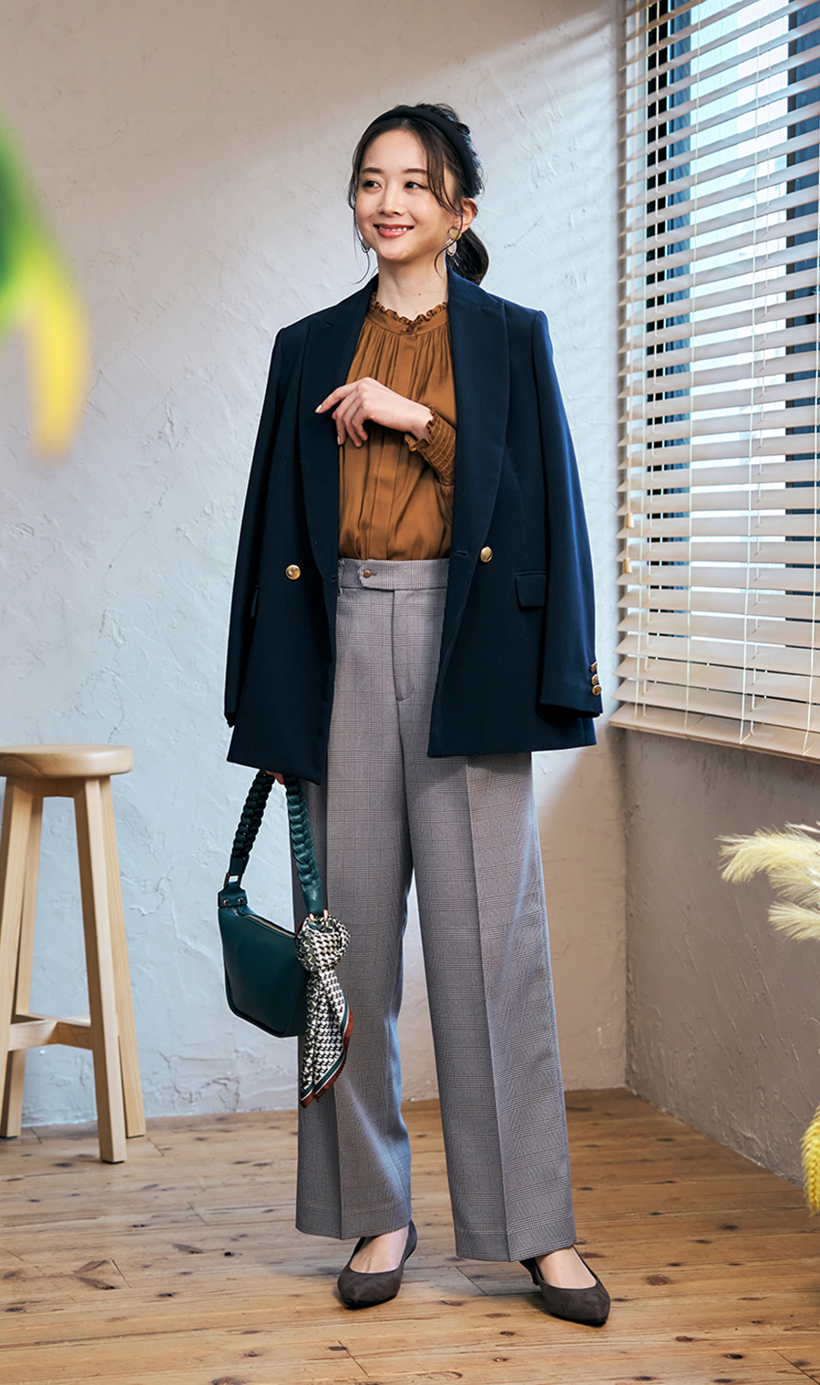 单褶宽腿裤 【裤脚已修改】 灰色S